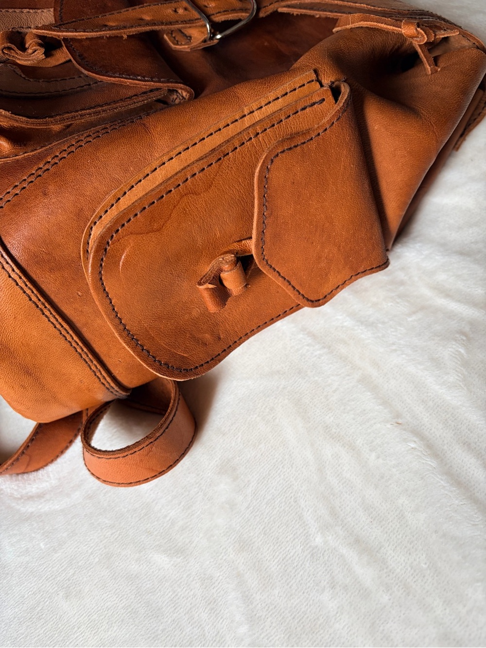 Handmade Leather Backpack - Picture 3 of 7